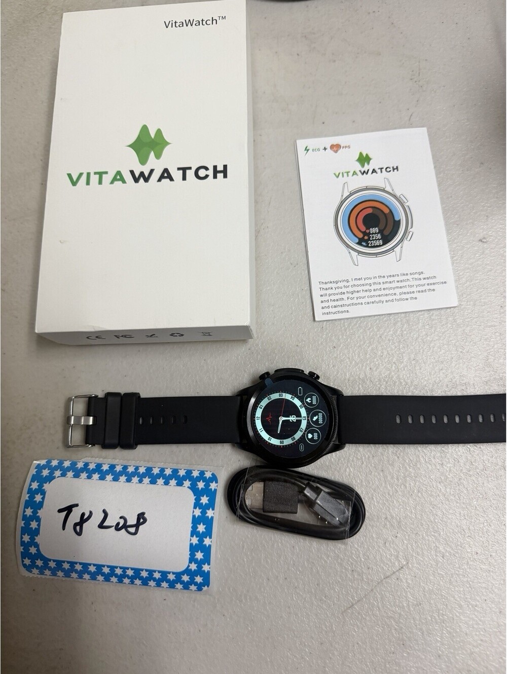 VitaWatch ECG PPG Smart Watch Fitness Activity Heart Rate Tracker Black